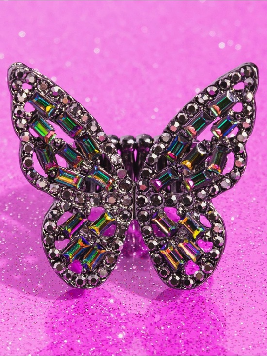 Paparazzi Jewelry - 🦋🩶🦋 “FLAUNTABLE FLUTTER” MULTI OIL SPILL IRIDESCENT BUTTERFLY RING ~ PAPARAZZI❗️